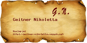 Geitner Nikoletta névjegykártya